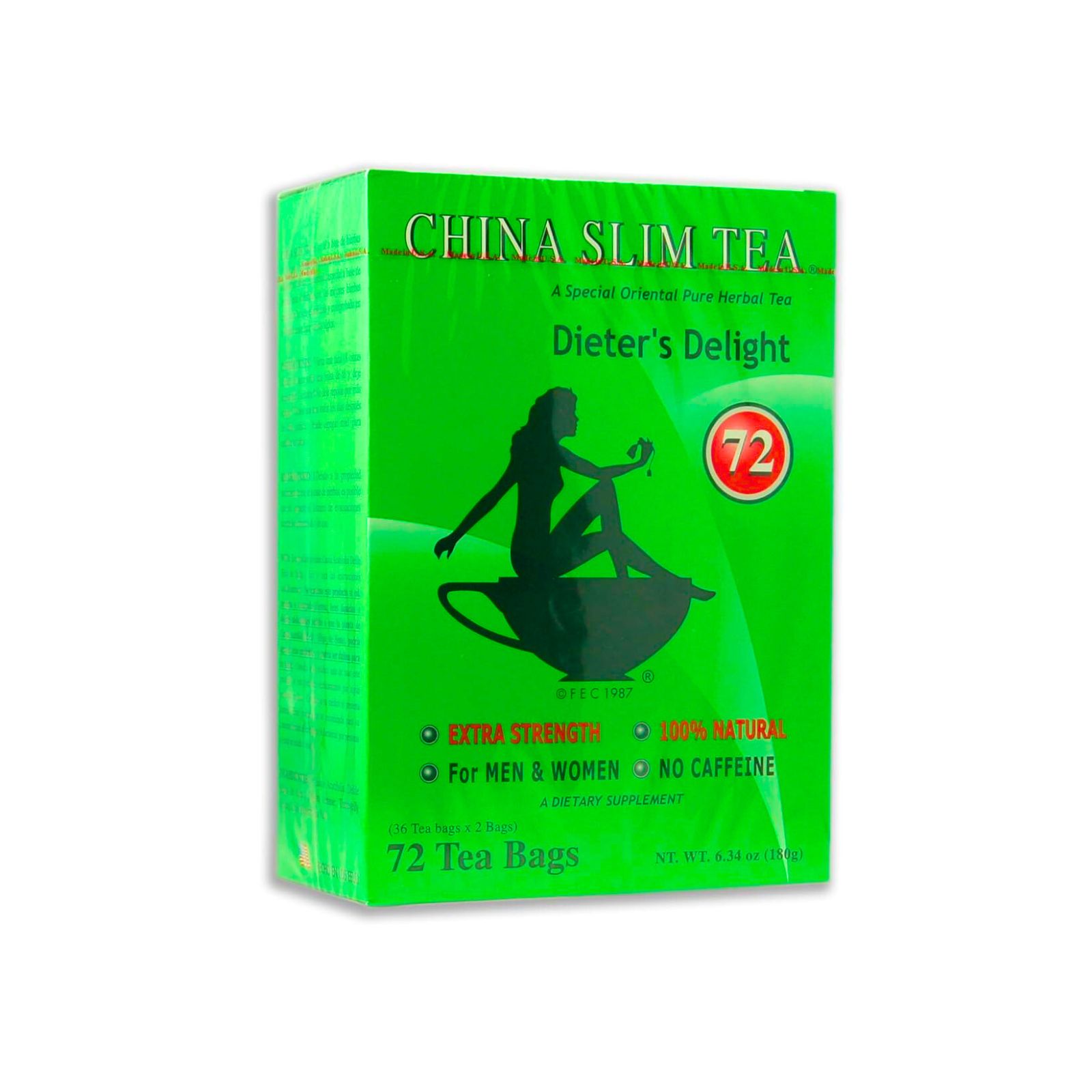 China Slim Tea (72 Tea Bags) Special Oriental Pure Herbal Tea